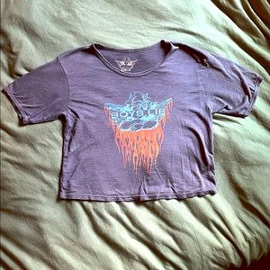 Boys Lie Crop Top Ask Me If I Care Slub Tee